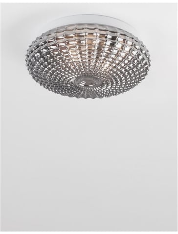 CLAM plafoniera - 9738254 - Smoke Chrome Glass White Metal [2]