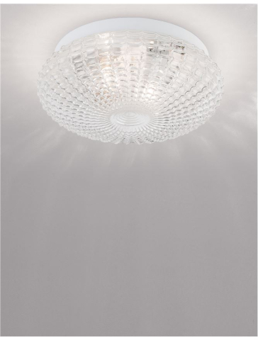 Plafoniere - CLAM plafoniera - 9738255 - Smoke Chrome Glass White Metal