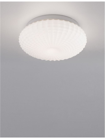 Plafoniere - CLAM plafoniera - 9738256 - White Glass White Metal