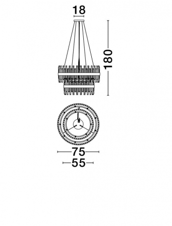 CROWN Suspension LAMP, 18L.,  diam 75 cm - GOLDEN - Nova Luce [4]