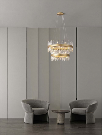 CROWN Suspension LAMP, 18L.,  diam 75 cm - GOLDEN - Nova Luce
