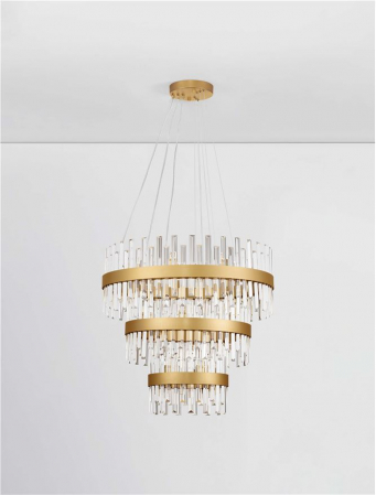 CROWN Suspension LAMP, 42L.,  diam 75+55+35 - GOLDEN - Nova Luce [1]