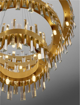CROWN Suspension LAMP, 42L.,  diam 75+55+35 - GOLDEN - Nova Luce [3]