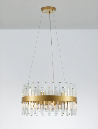 CROWN Suspension LAMP, 7L.,  diam 55 - GOLDEN - Nova Luce