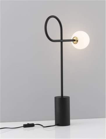 Corpuri pt interior - DEDALO veioza - 9010223 - Sandy Black Aluminium & Opal Glass