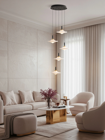 Lustre simple (suspensie) - DIAZ 1 white - suspensie moderna