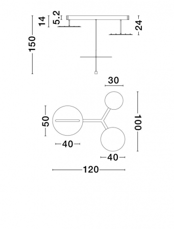 Suspensie moderna LED - Diona 120x100 cm - LED 81 Watt - 3000K [4]