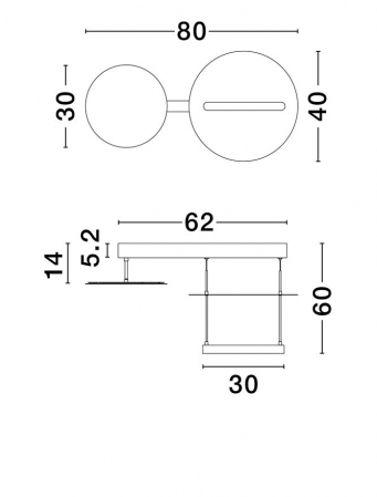 Suspensie moderna LED - Diona 80x40 cm - LED 35 Watt - 3000K [4]