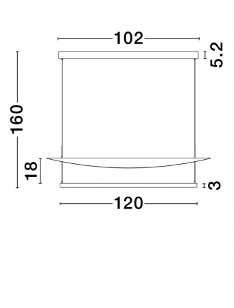 Suspensie moderna LED - Diona 120x30 cm - LED 81 Watt - 2700K [3]