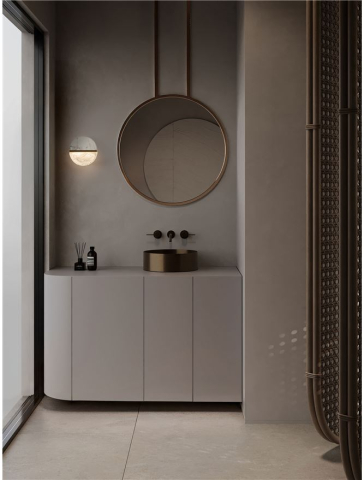 DORIN AP White Marble, Brass Gold Metal