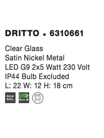 DRITTO aplica - 6310661 - Clear Glass & Satin Nickel Metal [2]