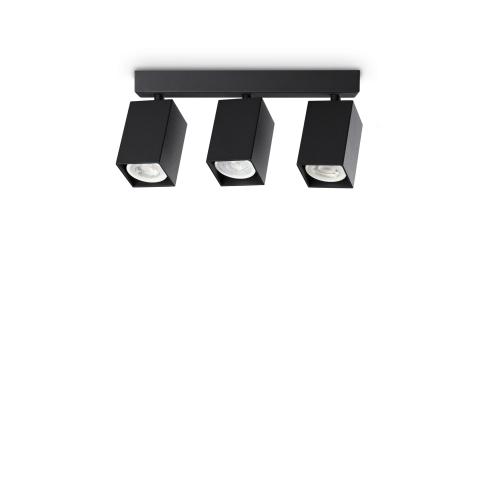 Aplice - DYNAMITE PL3 LINEAR SQUARE NERO - plafoniera moderna