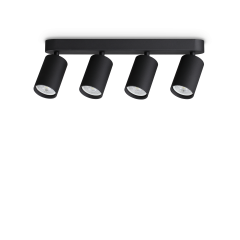 Plafoniere - DYNAMITE PL4 LINEAR ROUND NERO - plafoniera moderna