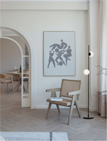 EDEM lampadar - 9061437 - Sandy Black Aluminium & Opal Glass