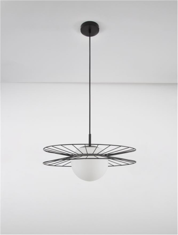 ELLERY suspensie SP1 - 9043302- Sandy Black Metal & Opal Glass