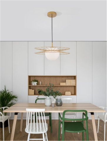 Lustre simple - ELLERY suspensie SP1 - 9043303 - Gold Metal & Opal Glass