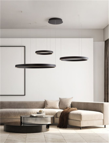 Corpuri pt interior - ELOWEN -Suspensie SP 40-60-80 Sandy Black Aluminium & Silicone