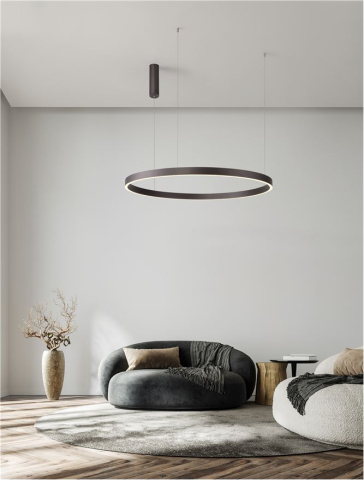 Corpuri pt interior - ELOWEN -Suspensie SP 100 Brushed Brown Coffee Aluminium & Silicone - Triac Dimmable light up & down