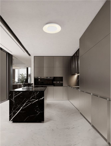 Plafoniere - EPOS PLAFONIEA PL60 - Triac Dimmable Sandy White Metal & Polycarbonate