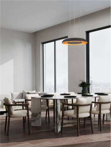 EPOS SUSPENSIE SP40 - Triac Dimmable Sandy Black & Brushed Gold Aluminium & Acrylic