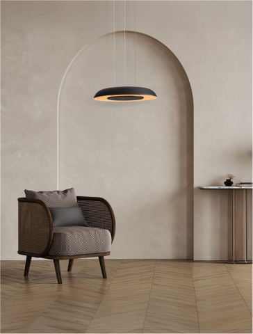 EPOS SUSPENSIE SP40 - Triac Dimmable Sandy Black & White Aluminium & Acrylic