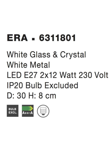 ERA plafoniera - 6311801 - White Glass & Crystal White Metal [3]