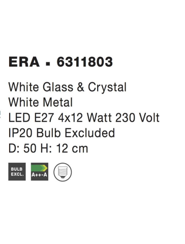 ERA plafoniera - 6311803 - White Glass & Crystal White Metal [3]