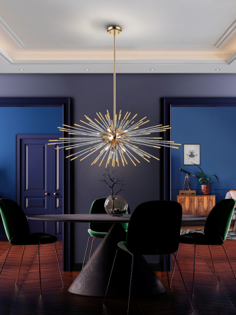 Lustre simple - Evasion 381635D ·EVASION· LAMP, 9L., GOLD - Suspensie moderna dimmabila