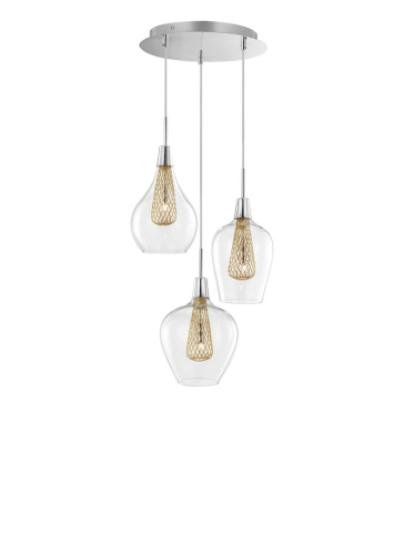 FILO suspensie SP1 - 1500202803 - Chrome Aluminium Clear Glass & Gold Frame [1]