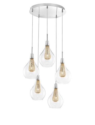 FILO suspensie SP5 - 1500202805 - Chrome Aluminium Clear Glass & Gold Frame [1]
