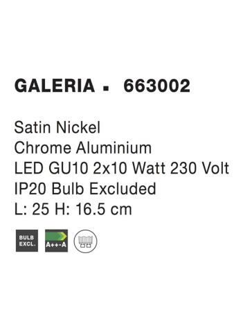 GALERIA aplica AP2 - 663002 - Satin Nickel & Chrome Aluminium [3]