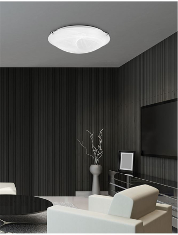 Plafoniere - GIORNO plafoniera - 605802 - Alabaster Glass Chrome Metal
