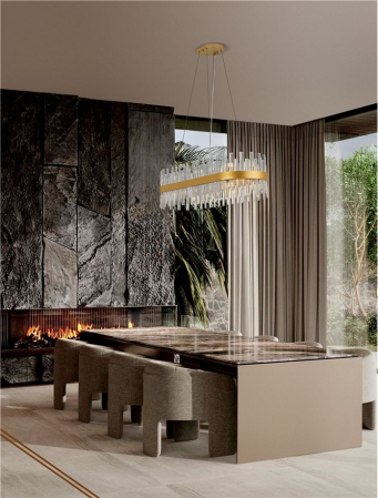 Candelabre - CROWN Suspension LAMP, 28L., GOLDEN - NovaLuce