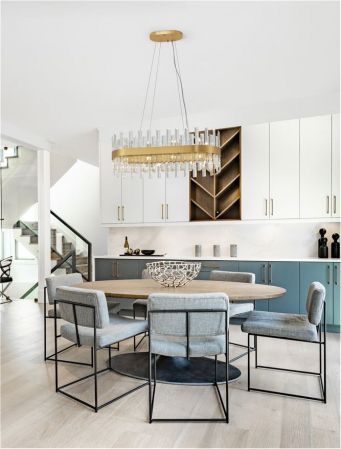 Candelabre - Suspensie moderna CROWN· OVAL LAMP,80 cm- 10L., GOLDEN - Nova Luce