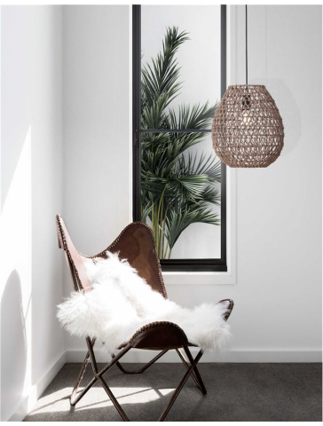 Lustre simple - GRIFFIN suspensie SP1 - 9587131 - Paper Mocca Black Fabric Wire & Base