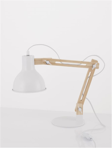 GROU veioza - 9620129 - Matt White Metal & Wood [1]