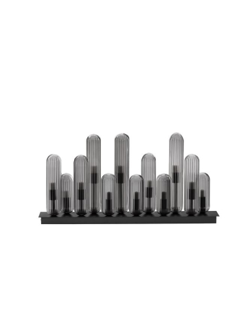GUSTAVE plafoniera - 9028853 - Light Smoky Grey Glass & Matt Black [1]
