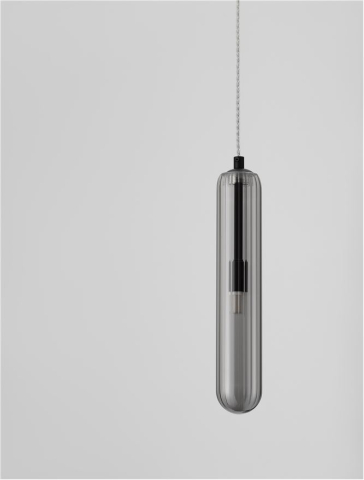GUSTAVE suspensie SP1 - 9028851 - Light Smoky Grey Glass & Matt Black Metal [2]