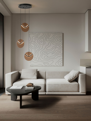 Lustre simple (suspensie) - HALLEY 1 champagne - suspensie moderna LED SP3