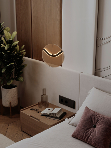 Lustre simple (suspensie) - HALLEY 1 champagne - suspensie moderna LED