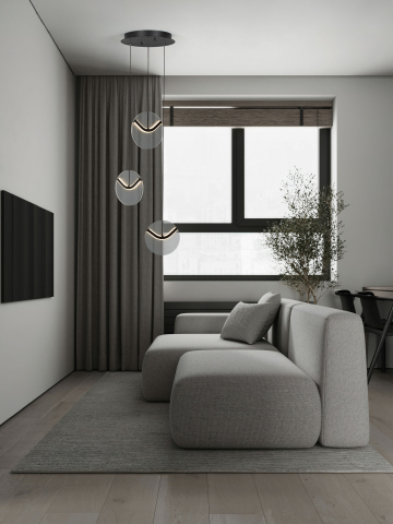 Lustre simple (suspensie) - HALLEY 1 smokey - suspensie moderna LED SP3