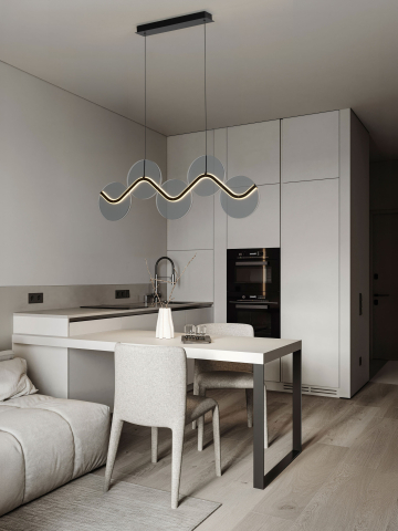 Lustre simple (suspensie) - HALLEY 1 smokey - suspensie moderna LED