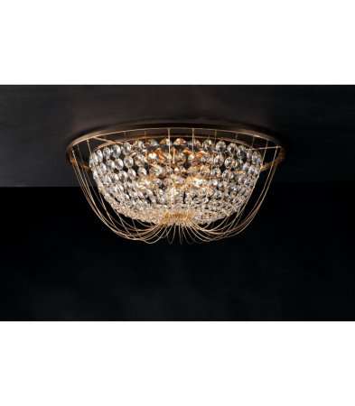 Plafoniere - I-VIENNA-PL45 Plafoniera Cristal - finisaj auriu/crom Fan Europe (LAD)