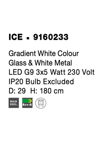 ICE suspensie SP3  - 9160233 - Gradient White Colour Glass & White Metal [5]