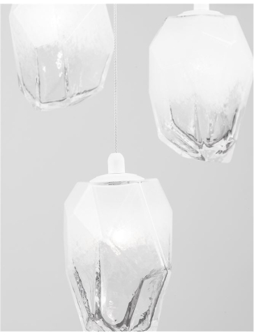 Lustre simple - ICE suspensie SP3  - 9160233 - Gradient White Colour Glass & White Metal