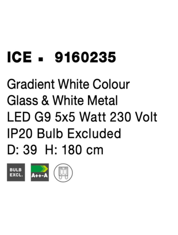 ICE suspensie SP5 - 9160235 - Gradient White Colour Glass & White Metal [7]