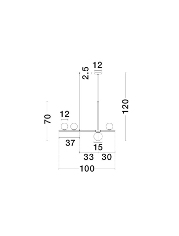 IMPERO suspensie SP4 - 9100441 - White Frosted Glass Black Metal [7]