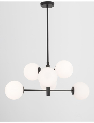 IMPERO suspensie SP6 - 9100361 -  White Frosted Glass Black Metal [3]