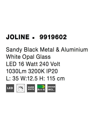 JOLINE suspensie SP2 - 9919602 - Sandy Black Metal & Aluminium White Opal Glass [5]