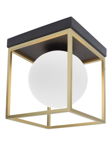 JULIET plafoniera - 9206404 - Brass & Black Metal White Opal Glass [1]